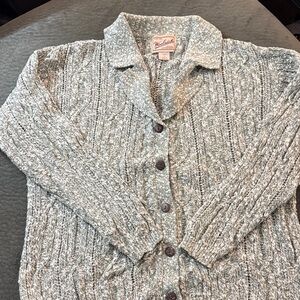 Woolrich Women's Textured Green/White Cardigan